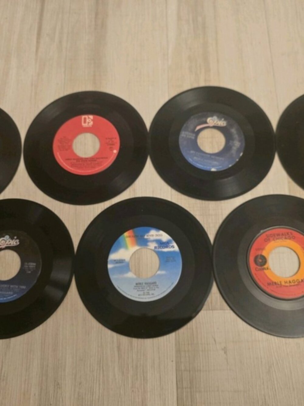 Lot of 7 Merle Haggard 45 RPM Vinyl Record Singles